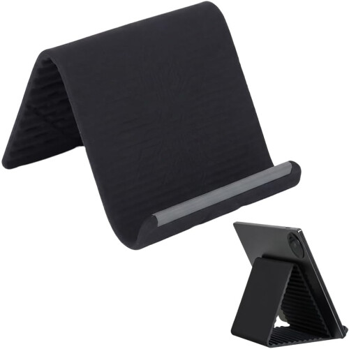 (Black 1pc, -) Support téléphone pliable silicone, antidérapant angle