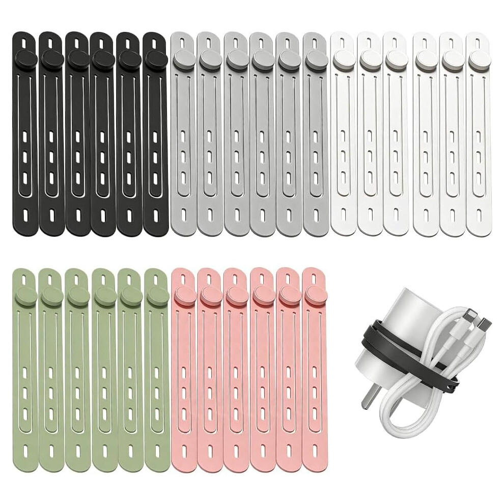 (30Pc, -) 2026 10Pc Reusable Silicone Cable Ties, Elastic Cord Management Straps 5437706786566
