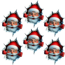 (5pcs, -) Adesivo de Parede de Natal 3D Papai Noel, Decoração Criativa