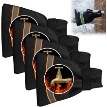 (Orange, 4 Pieces) Outdoor Faucet Cover for Winter Freeze Protection, Reusable
