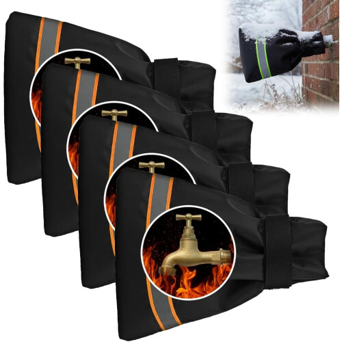(Orange, 4 Pieces) Housse robinet extérieur hiver, réutilisable