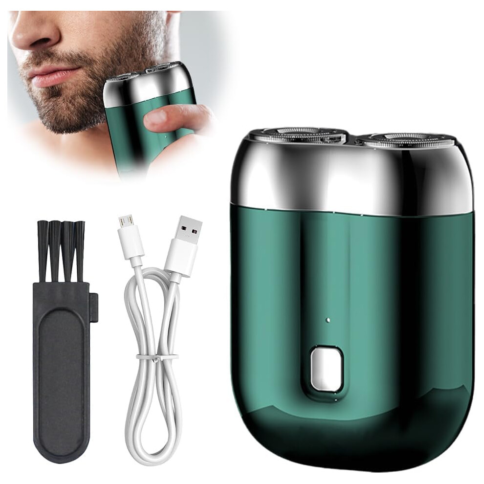 Oimg (Green, -) New Model Mini Dual-Head Electric Shaver, Men's Rechargeable Pocket Shaver