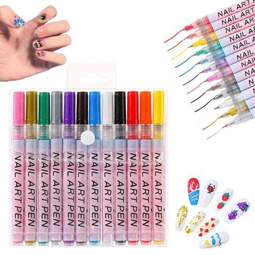 (1 Set, -) Σετ 12 μαρκαδόρων νυχιών 2025 (ίδιο) - DIY gel