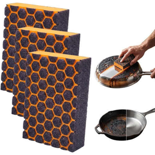 (3pc, -) Magic Sponge Eraser, Multi-Purpose Cleaning for Bathroom & Home