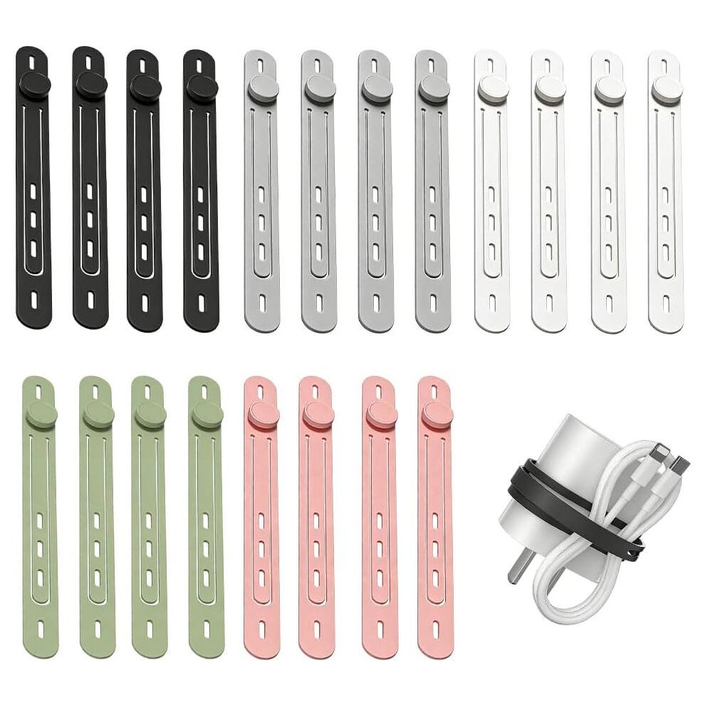 (20Pc, -) 2026 10Pc Reusable Silicone Cable Ties, Elastic Cord Management Straps 5437706786580