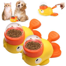 (2pcs Yellow, -) Alimentatore anatra per gatti, 2-in-1 puzzle interattivo