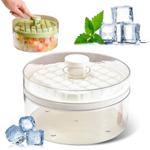 (White, 1 Layer) 64 Stück Silikon Eiswürfelform mit Deckel, leicht auslösbar für Cocktails
