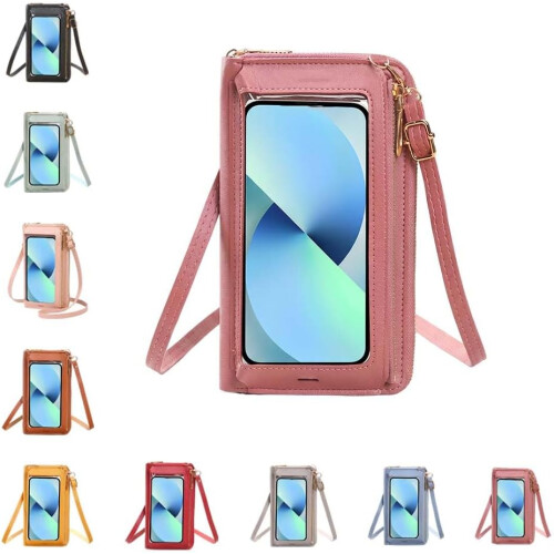 (Light Pink, -) Μικρή τσάντα crossbody δέρματος 2026, RFID - Θήκη κινητού