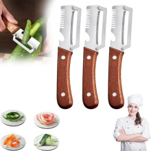 (3pcs, -) 2-in-1 gezackter Gemüseschäler Pro, Edelstahl Küchenwerkzeug