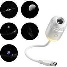 (B-5 Slides, -) 2-in-1 mini USB galaxy sterrenprojector nachtlampje – 24 dia's voor slaapkamer decor