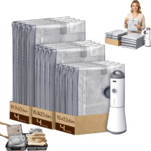 (12pcs, -) X7 kabelloses Reise Vakuumpumpen Set, Kompressionsbeutel für Kleidung
