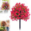 (Red, -) Flores violetas artificiales resistentes UV, para exterior interior 1