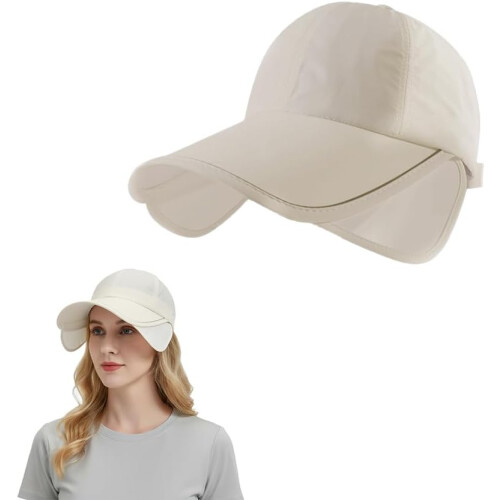 (Beige, -) Γυναικείο καπέλο βάσης φαρδύ γείσο 2026, UV προστασία - Ελαφρύ
