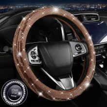 (brown, -) Copertura volante in cristallo rhinestone, sparkling per auto SUV