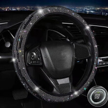 (black, -) Copertura volante in cristallo rhinestone, sparkling per auto SUV