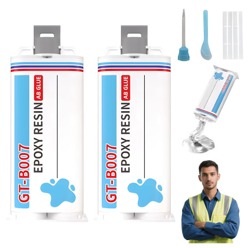 (2 PCS, -) Κόλλα εποξειδικής ρητίνης AB, αδιάβροχη για πλαστικό & μέταλλο - Διαυγής