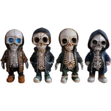 (Gray, -) 4 Estilos de Gnomo Esqueleto Fofo 14cm para Decoração de Halloween