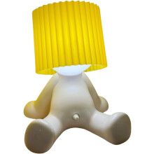 (Yellow, -) Lampada da tavolo "Shy Boy", ricaricabile, notturna con personalità divertente - decor scrivania