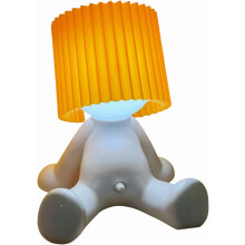(Orange, -) Lampada da tavolo "Shy Boy", ricaricabile, notturna con personalità divertente - decor scrivania