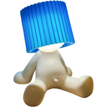 (Blue, -) Schüchterne Junge Tischlampe, wiederaufladbare Nachtlicht, lustige Schreibtischdeko