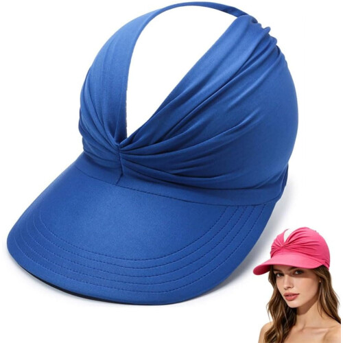 (Royal Blue, color_name) Γυναικείο καπέλο ηλίου UPF 50+, πτυσσόμενο, φαρδύ γείσο, για γκολφ