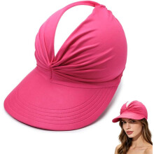 (Fuchsia, color_name) Visiera sole UPF 50+ per donna, pieghevole a tesa larga, da spiaggia golf