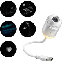 (A-5 Slides, -) 2-in-1 mini USB galaxy sterrenprojector nachtlampje – 24 dia's voor slaapkamer decor