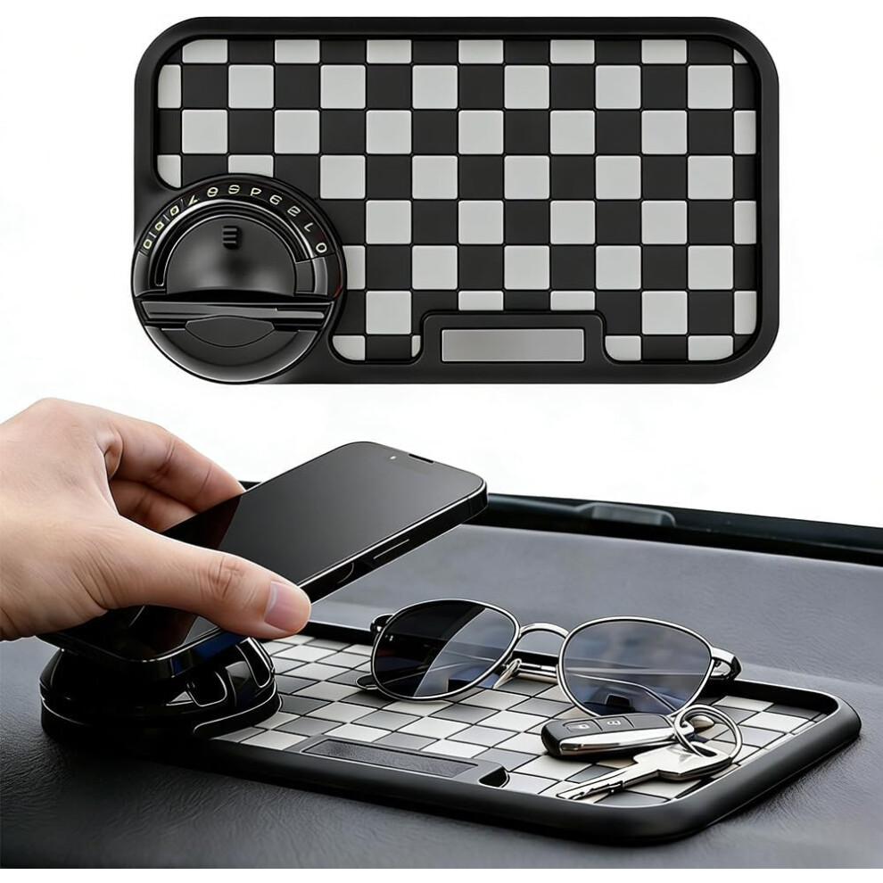 (-, -) Multifunction Car Anti-Slip Mat, Dashboard Pad With Temporary Parking Number Black/Gray 5437706771555