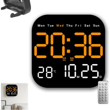 (Orange, -) Reloj digital multifunción LED, alarma fecha temperatura brillo auto