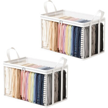 (White, 2pcs) Grote zware dikke plastic doorzichtige opbergzak voor kleding verhuizen onderbed
