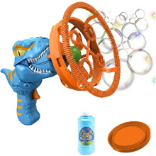 (Blue, -) Dinosaurus bellenspuit blaster speelgoed, automatische bellenspuit voor kinderen, oplaadbaar