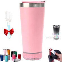 (Pink, -) Caneca de Cerveja Bluetooth 2 em 1 com Abridor, Alto-falante em Aço