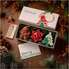 (#01, -) Conjunto de Velas Aromáticas Natal, Formas de Alce e Homem-Biscoito