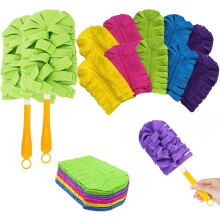 (2handles+10refills, -) Wieder verwendbarer Chenille Mikrofaser Staubwedel, mit Teleskopstiel