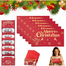 (Elk-6PCS, -) Christmas Cash Gift Envelope Holder, 6 Slots Surprise Money Envelopes