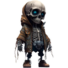 (D, -) Harz Gothic Skelett Schädel Figur, Auto Armaturenbrett Dekoration
