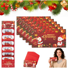 (Santa-6PCS, -) Christmas Cash Gift Envelope Holder, 6 Slots Surprise Money Envelopes