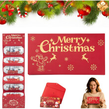 (Elk-1PC, -) Christmas Cash Gift Envelope Holder, 6 Slots Surprise Money Envelopes
