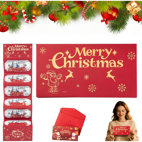 (Elk-1PC, -) Porte-enveloppe cadeau Noël, 6 compartiments