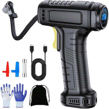 (1set, -) Draagbare draadloze luchtcompressor met digitaal display, 160PSI bandenpomp voor auto fiets