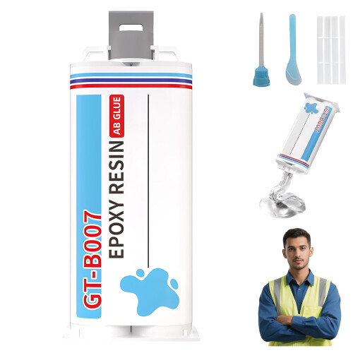 (1 PCS, -) Κόλλα εποξειδικής ρητίνης AB, αδιάβροχη για πλαστικό & μέταλλο - Διαυγής
