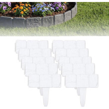 (White, 20pcs) Valla jardín imitación piedra 2026, sin excavación para parterre