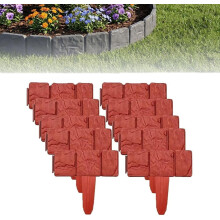 (Red, 30pcs) Valla jardín imitación piedra 2026, sin excavación para parterre