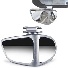 (Silver-Left, -) Rétroviseur angle mort double lentille 360, grand angle pour voiture