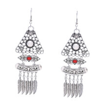 Boucles d'oreilles en alliage délicat avec pierre turquoise-UN
