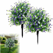 (2pcs, -) Kunstmatige potbomen met grondstaken, UV-bestendige camelia topiary faux planten voor terras
