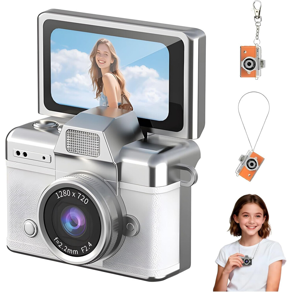 (, -) 1080P Mini Digital Camera With 1.47" Lcd, Keychain For Kids & Adults White 5437706810681