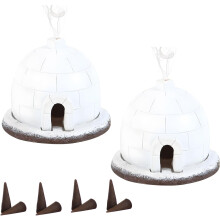 (2 Pcs, -) Kegel Räuchergefäß, Weihnachten Iglu Harz Brenner mit 2 Stäbchen