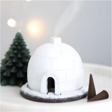 (1 Pcs, -) Kegel Räuchergefäß, Weihnachten Iglu Harz Brenner mit 2 Stäbchen