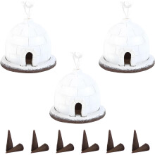(3 Pcs, -) Kegel Räuchergefäß, Weihnachten Iglu Harz Brenner mit 2 Stäbchen